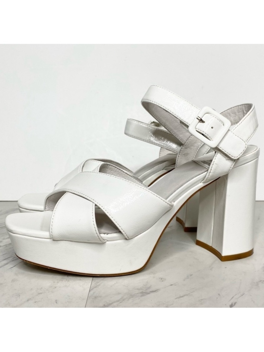 Jeffery Campbell Amma White Platform Heeled Sandal 9 1/2